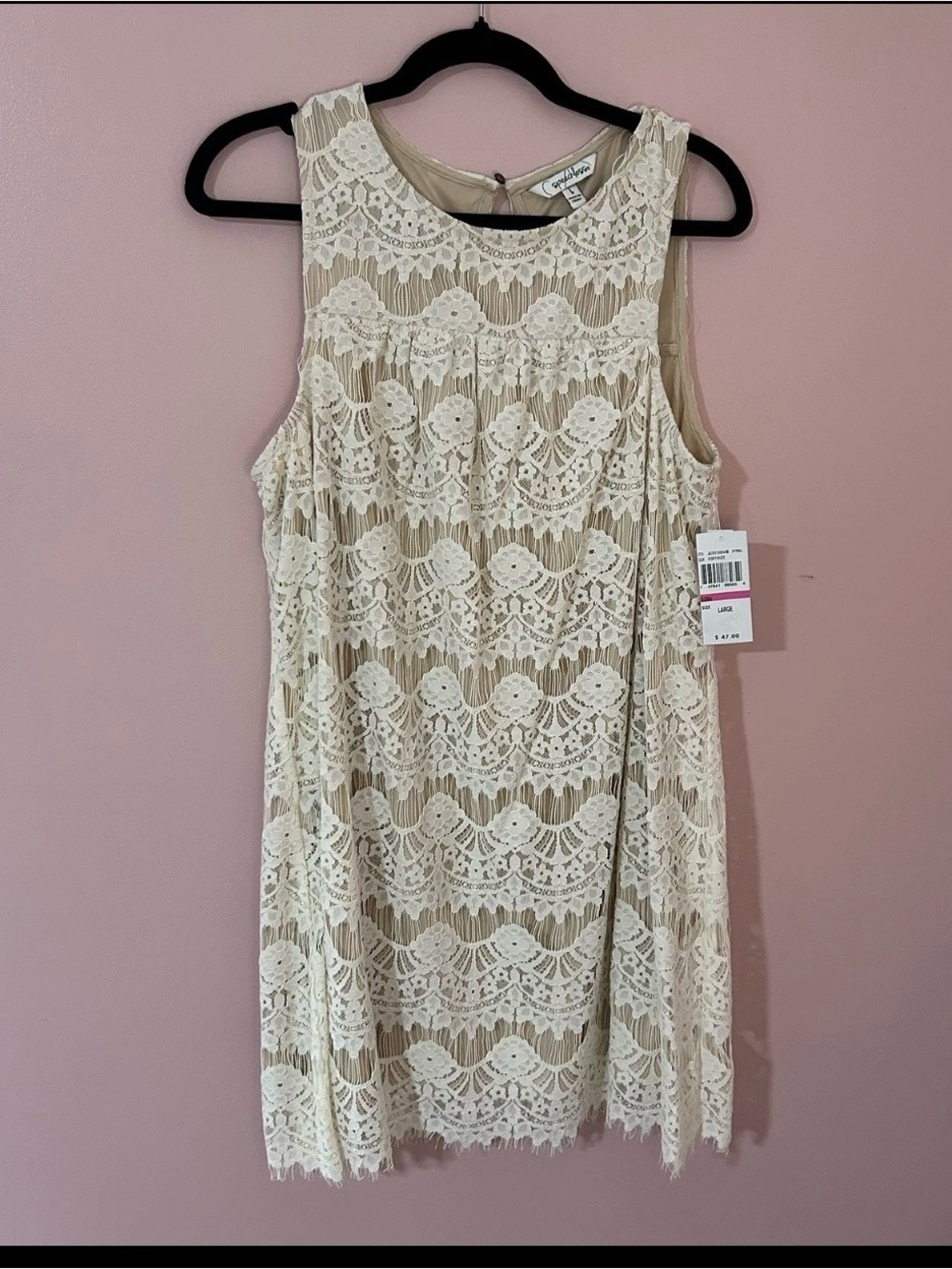 Speechless Cream Lace Sleeveless Shift Dress